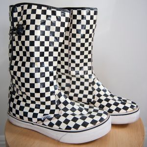 vans checkered rain boots